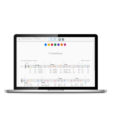 Ansicht TonStufe Musik-Lernportal im Laptop