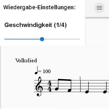 Regler zum Anpassen der Wiedergabegeschwindigkeit